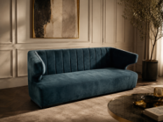 Mezzo Collection "Ammons" Luxury Designer Velvet Three-Seater Sofa A premium contemporary three-