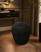 Fluted black velvet dressing stool [ Loc 15 Gilbert]