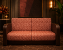 Commercial Banquette Seat and Backrest Cushions in Colefax and Fowler Velvet A set of professional-