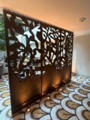Laser-Cut Metal Space Divider Screen – Art Deco & Botanical Motif A striking, large-scale