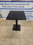 Contemporary Square Cafe / Pedestal Table A sleek, commercial-grade contract cafe table featuring