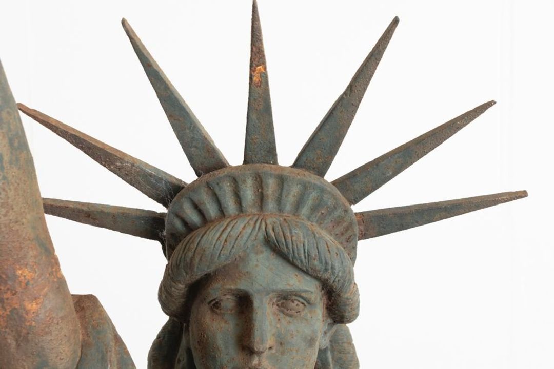An Early 20th-Century Cast Iron Statue of Liberty Architectural Figure A striking early 20th-century - Image 14 of 20