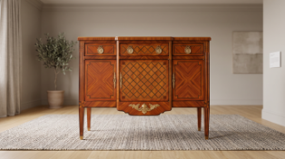 Louis XVI – style Charnet sideboard is a masterclass in Neoclassical cabinetry, expertly blending