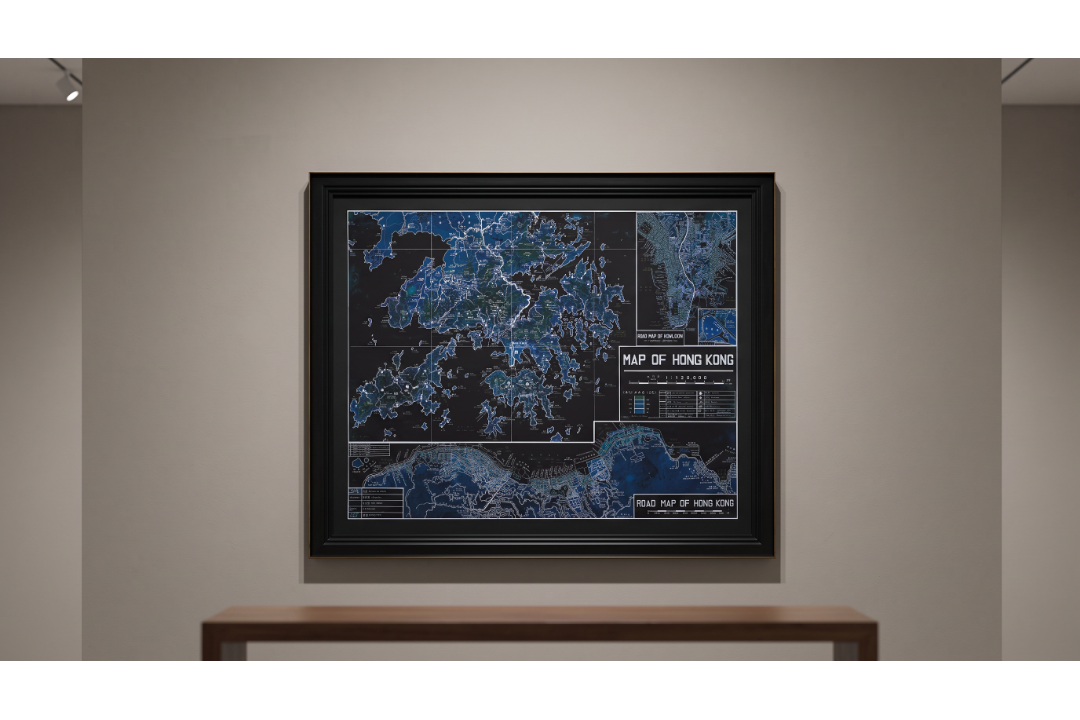 Timothy Oulton Savoy Maps Hong Kong Art (109 x 90cm) The Timothy Oulton Savoy Maps Hong Kong Art - Image 2 of 2
