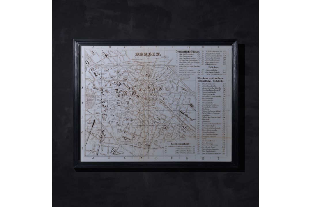 Timothy Oulton Classic Maps Berlin Art Sm (130 x 102cm) The Timothy Oulton Classic Maps Berlin Art - Image 1 of 2