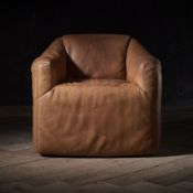 Timothy Oulton Rumple Chair — Savage Original Leather Characterized by its gently curved, tub-