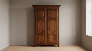 Tarnaise Louis XIII – Style Solid Walnut Wardrobe This Tarnaise Louis XIII – style wardrobe is a
