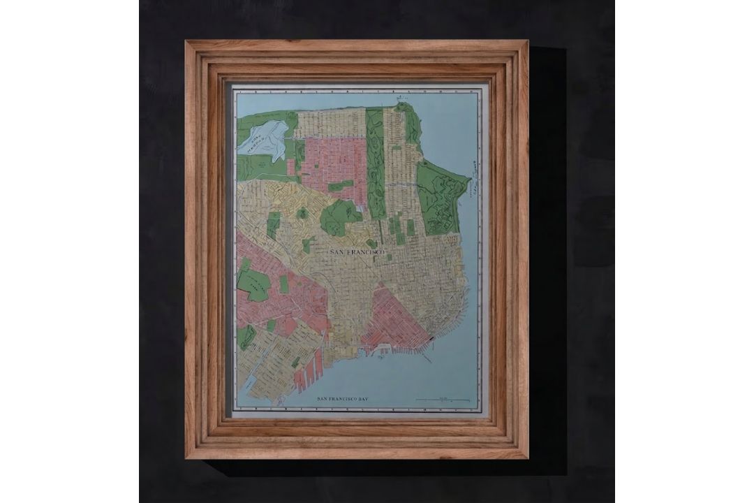 Timothy Oulton Classic Maps San Francisco Art (100 x 82cm) The Timothy Oulton Classic Maps San - Image 1 of 2
