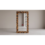 Timothy Oulton Edwardian Tall Mirror (245 x 135cm) in Dark Parquet is a commanding masterpiece
