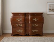 Louis XIV – Regency “Malouine” Commode or Chest of Drawers – Antique Solid Cherrywood with Bronze