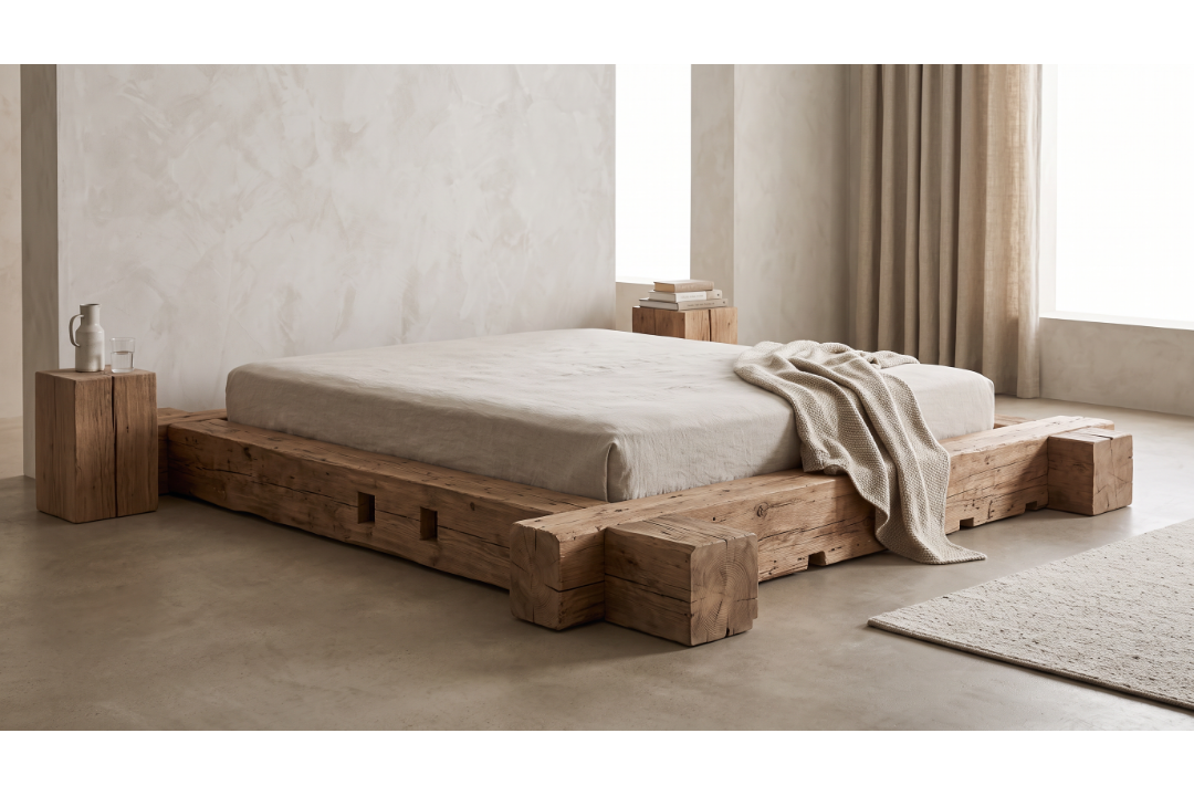 Timothy Oulton English Beam Bed UK Super King Base Unit  (183 x 198cm) — Masterfully crafted from - Image 2 of 3