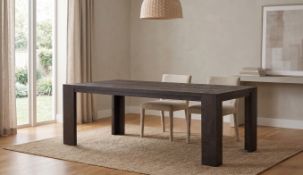 Timothy Oulton Maasai Dining Table (240 x 100cm) in Scarified Black is a powerful, primal