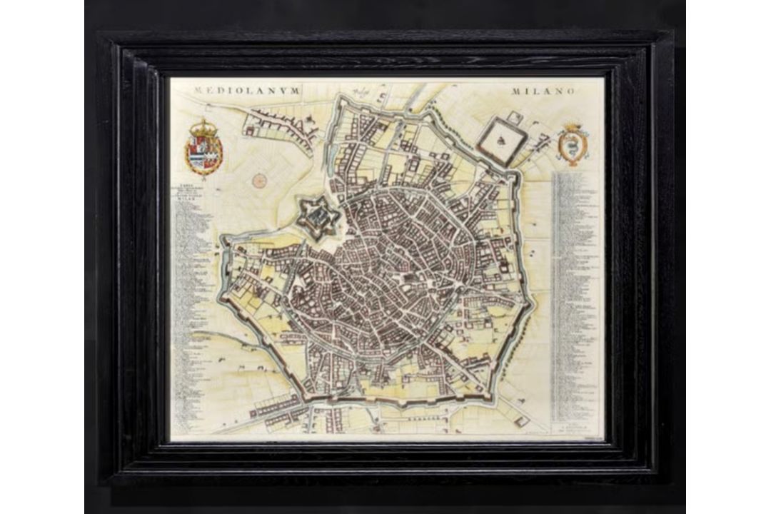 Timothy Oulton Classic Maps Milan Art (100 x 86cm) The Timothy Oulton Classic Maps Milan Art is an - Image 1 of 2
