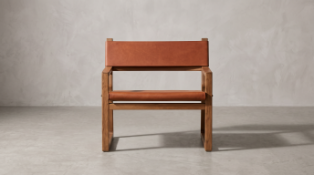 Timothy Oulton A Pair of Milano Chairs in Rowdy Raw & Weathered Oak is a contemporary, leather-slung