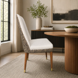 Cody Chair Cody Chair, features-upholstered in a soft cream woven fabric on the seat and inner