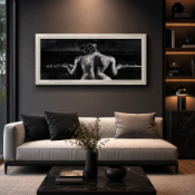 Contemplation Black and White Wall Art Captivating Tiger Black and White Wall Art piece, featuring a
