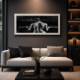Contemplation Black and White Wall Art Captivating Tiger Black and White Wall Art piece, featuring a - Image 1 of 2