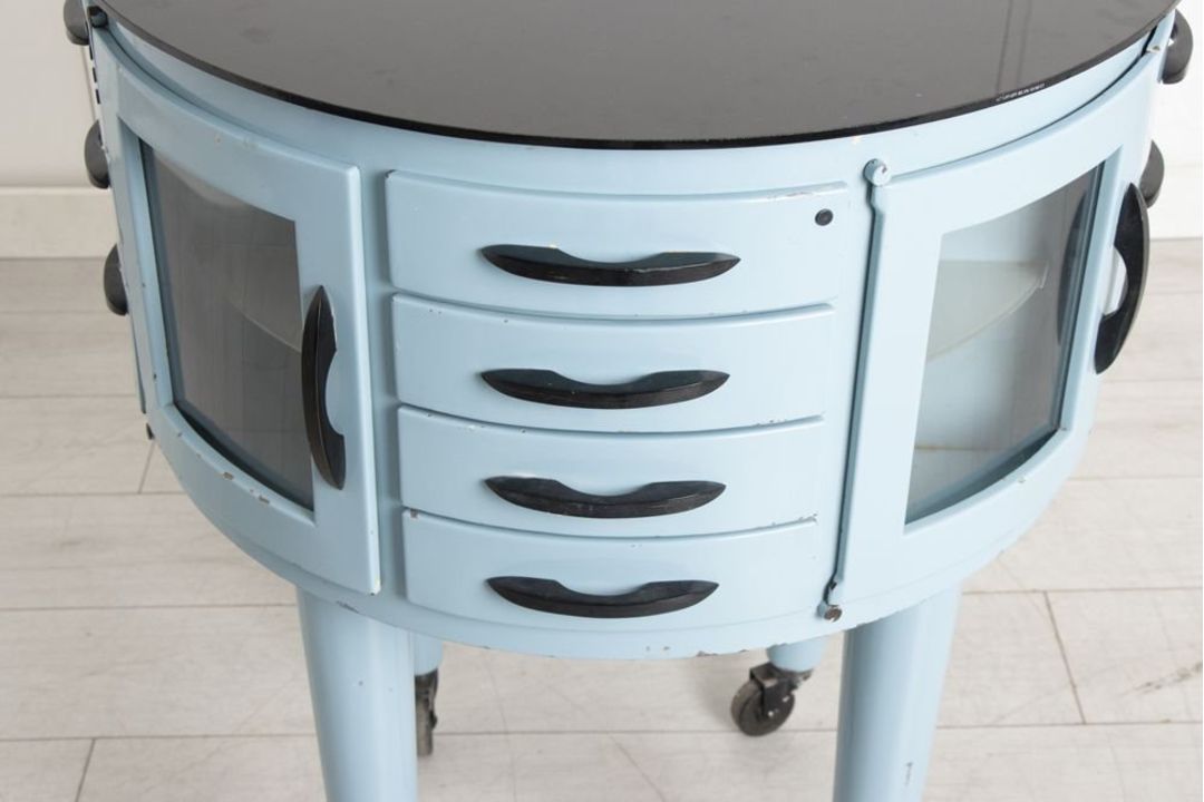 Rare 1950s French "Girator" Rotating Dental Cabinet by Léon Martin An iconic piece of mid-century - Image 4 of 13