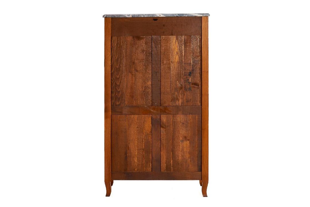 Louis XVI Stationary cabinet "Béal" Inlaid work – Marble top – Made of solid cherrywood brilliant - Image 8 of 9
