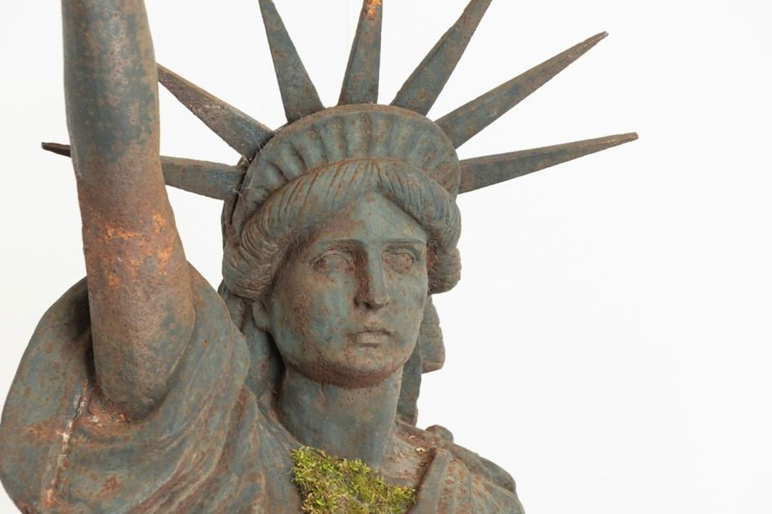 An Early 20th-Century Cast Iron Statue of Liberty Architectural Figure A striking early 20th-century - Image 6 of 20