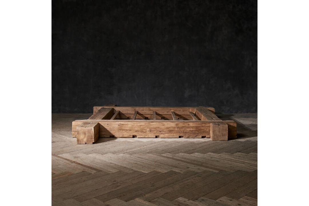 Timothy Oulton English Beam Bed UK Super King Base Unit  (183 x 198cm) — Masterfully crafted from - Image 1 of 3