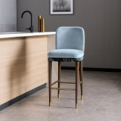 Cody Bar Stool Cody Bar Stool, featuring a luxurious soft powder-blue Linwood Omega Velvet