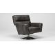 Timothy Oulton Silva Swivel Chair in Hand Tipped Graphite Brushed Stainless Steel is a sleek, - Image 2 of 2