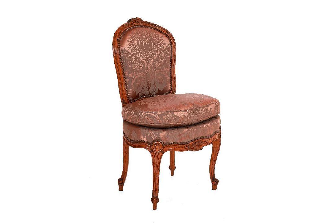 Louis XV style Chauffeuse Chair, a low – seated fireside chair (from the French chauffer, to heat) - Image 7 of 9