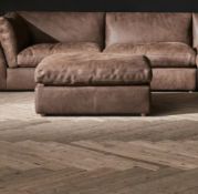 Timothy Oulton Zenna Medium Mk2 Sectional Footstool in Safari Tobacco is an expansive, luxurious