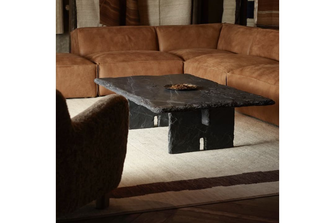 Timothy Oulton Quarry Rectangular Coffee Table (150 x 90cm) in Black Slate Satin is a ruggedly - Image 4 of 4