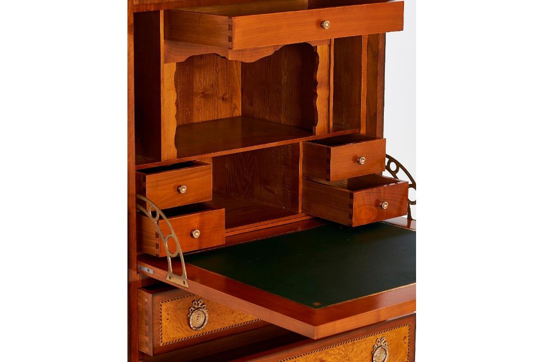 Louis XVI Stationary cabinet "Béal" Inlaid work – Marble top – Made of solid cherrywood brilliant - Image 5 of 9