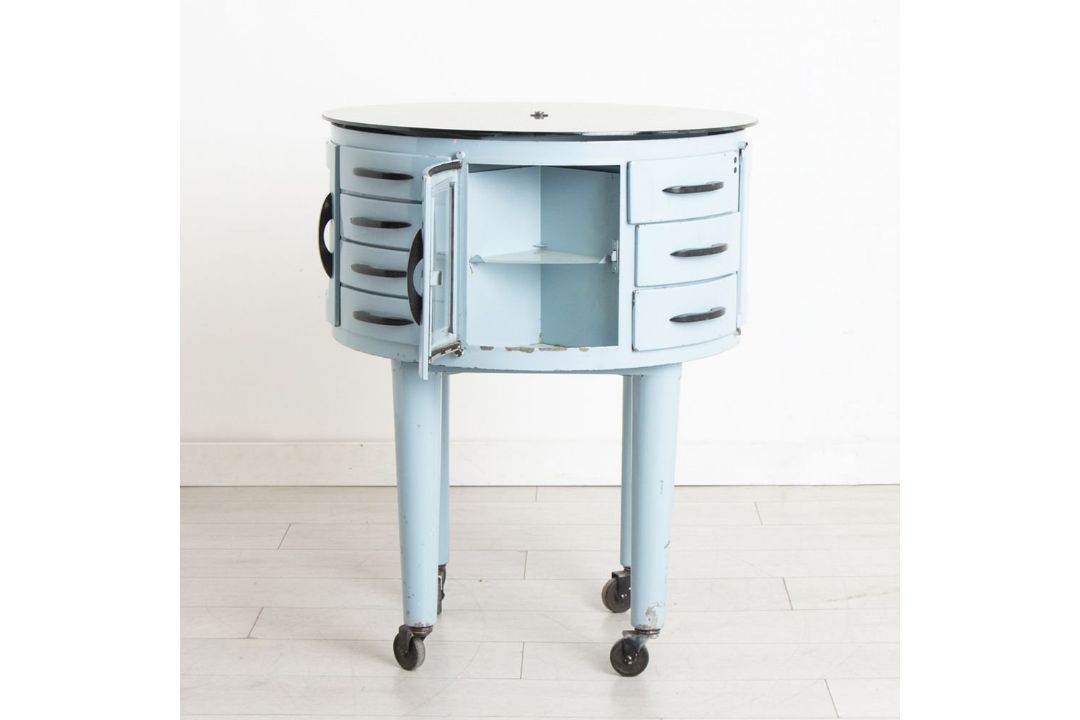 Rare 1950s French "Girator" Rotating Dental Cabinet by Léon Martin An iconic piece of mid-century - Image 1 of 13