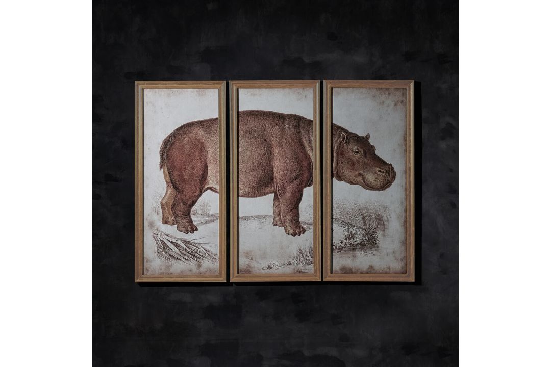 Timothy Oulton "Animal Hippo" Complete Triptych Set (Left, Center, Right) — Offered as a complete - Image 2 of 7