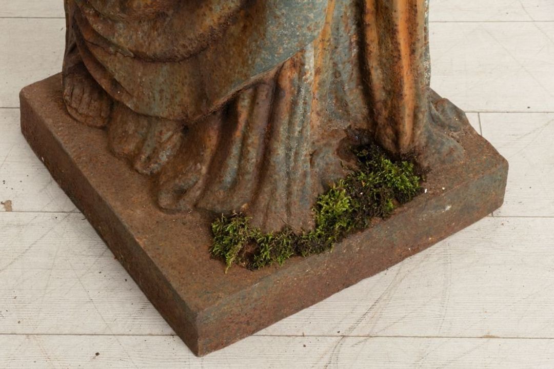 An Early 20th-Century Cast Iron Statue of Liberty Architectural Figure A striking early 20th-century - Image 8 of 20