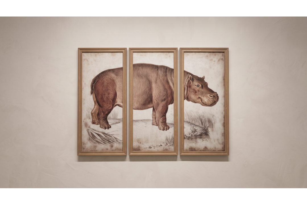 Timothy Oulton "Animal Hippo" Complete Triptych Set (Left, Center, Right) — Offered as a complete - Image 3 of 7