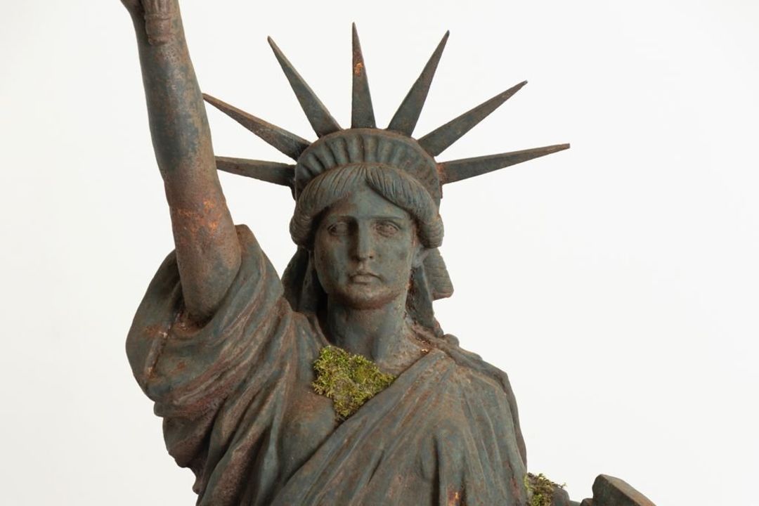 An Early 20th-Century Cast Iron Statue of Liberty Architectural Figure A striking early 20th-century - Image 10 of 20