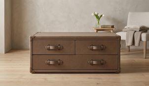 Timothy Oulton Sherborne Coffee Table (120 x 80cm) in Hand Tipped Taupe is an elegant, leather-