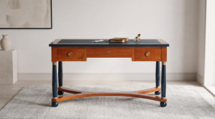 An Empire Style Cherrywood Writing Desk (Bureau Plat), Après Jacob – Desmalter, This monumental