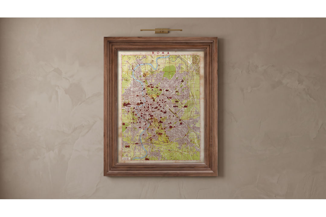 Timothy Oulton Classic Maps Rome Art (100 x 82cm) The Timothy Oulton Classic Maps Rome Art is a - Image 2 of 2