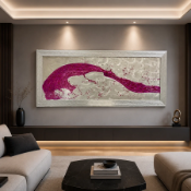Red Ocean Wall Art Dramatic Red Ocean Wall Art piece, featuring a dynamic abstract wave motif in