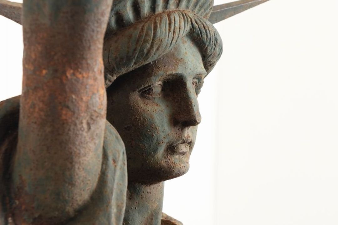 An Early 20th-Century Cast Iron Statue of Liberty Architectural Figure A striking early 20th-century - Image 13 of 20