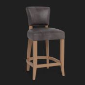 Timothy Oulton Mimi Barstool in Destroyed Black & Weathered Oak is a sophisticated, reinvented