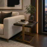 Cambridge Upholstered Side Table Elegant Cambridge Upholstered Side Table, featuring a rich