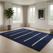 Timothy Oulton Izmir Stripe Carpet 375 x 279cm— Blue Med The Timothy Oulton Izmir Stripe Carpet (