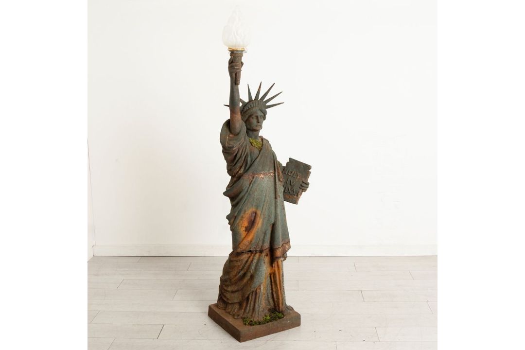 An Early 20th-Century Cast Iron Statue of Liberty Architectural Figure A striking early 20th-century - Image 1 of 20