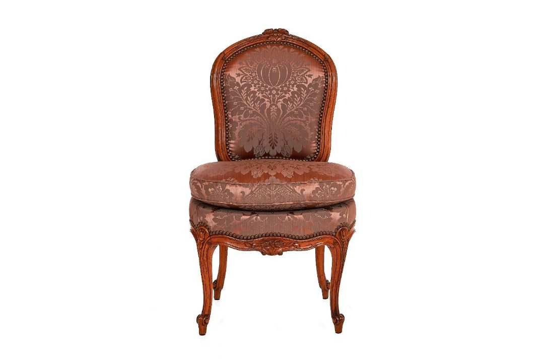 Louis XV style Chauffeuse Chair, a low – seated fireside chair (from the French chauffer, to heat) - Image 4 of 9