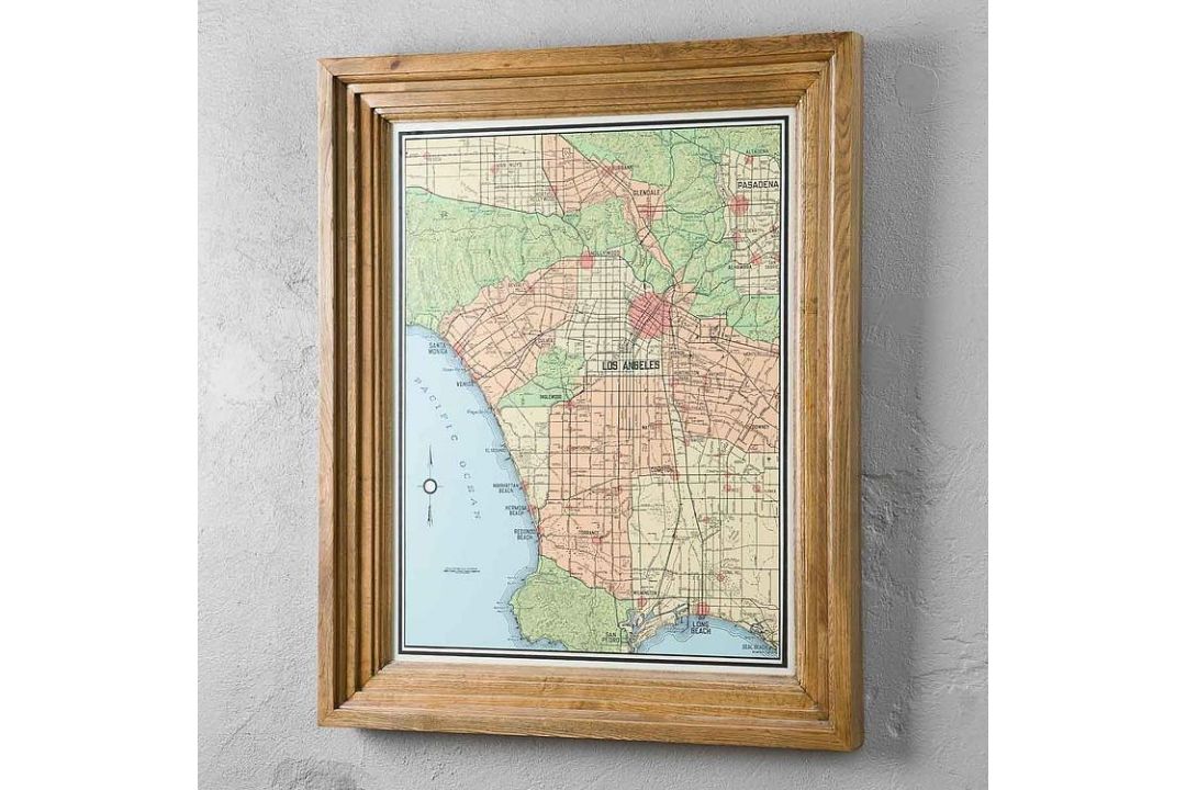 Timothy Oulton Classic Maps Los Angeles Art (100 x 82cm) The Timothy Oulton Classic Maps Los Angeles - Image 2 of 2