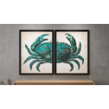 The Timothy Oulton Crab Art Diptych is a commanding, large-scale pair of coastal-inspired natural