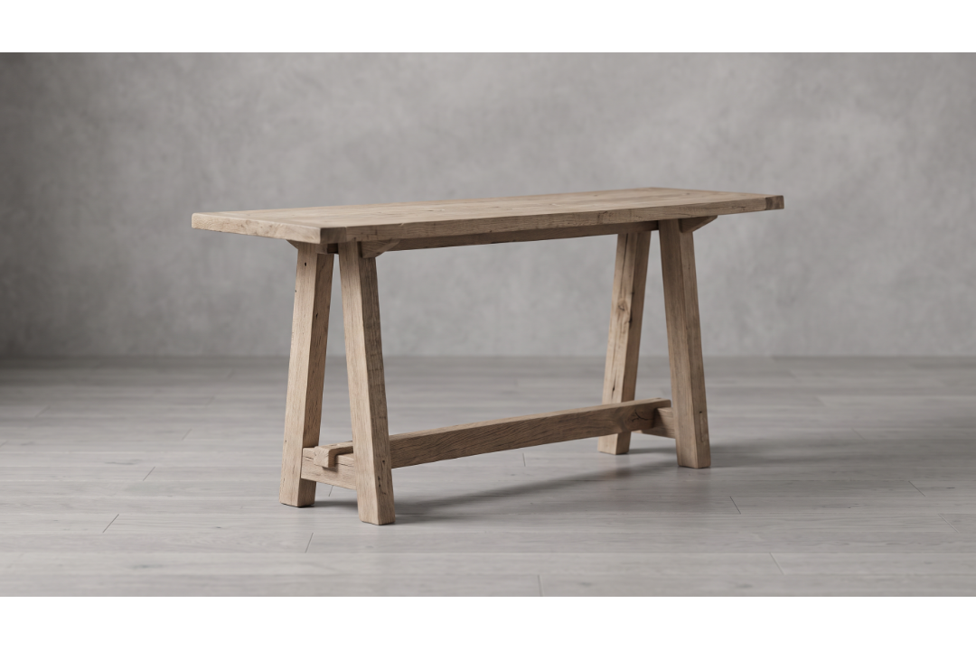 Timothy Oulton Bridge Oak Console Table (180 x 52cm) in Light Natural Oak is a masterfully - Image 3 of 4