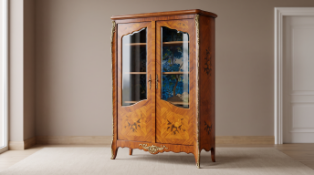 Dubois Display Cabinet (Louis XV style) is a virtuosic expression of mid – 18th – century French